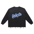 Snow Wash Raw Edge Cotton T-Shirt