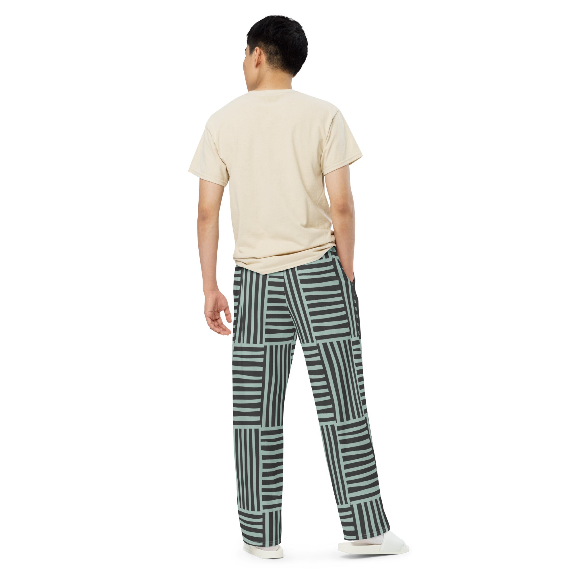 black pattern comfy pants