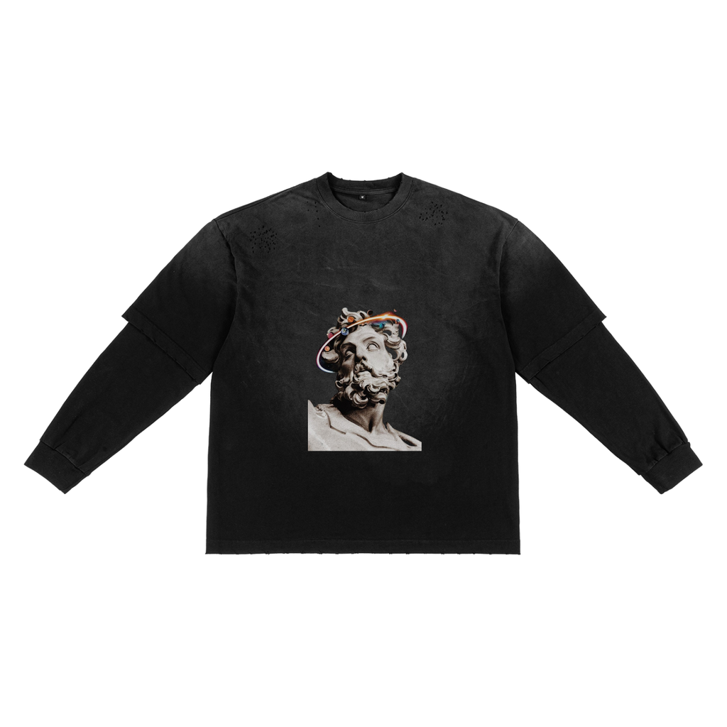 Sunfade Hand-Frayed Faux Two-Piece T-Shirt