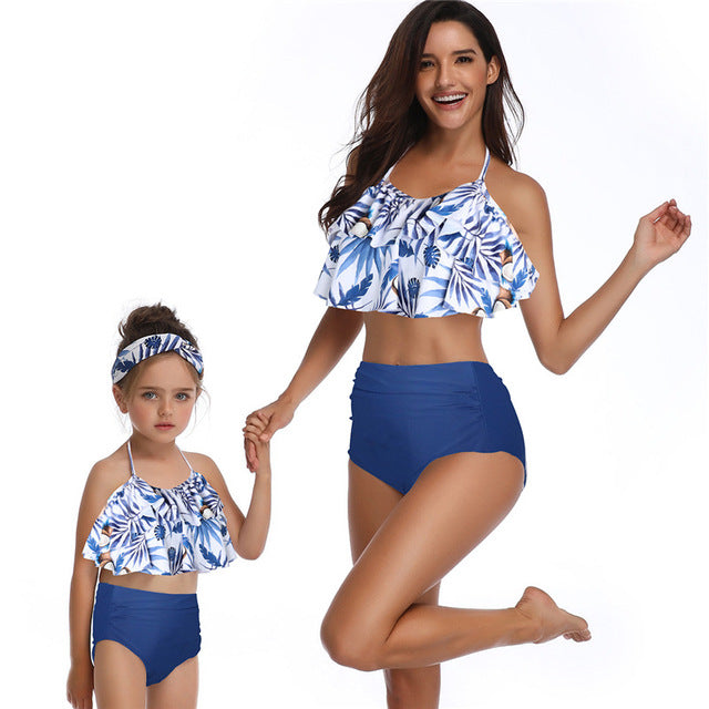 Matching Family Mother Girl Bikini 2020 Swimsuit Swimwear Women Swimsuit Children Baby Kid Beach Swimwear biquini infantil