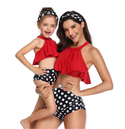 Matching Family Mother Girl Bikini 2020 Swimsuit Swimwear Women Swimsuit Children Baby Kid Beach Swimwear biquini infantil