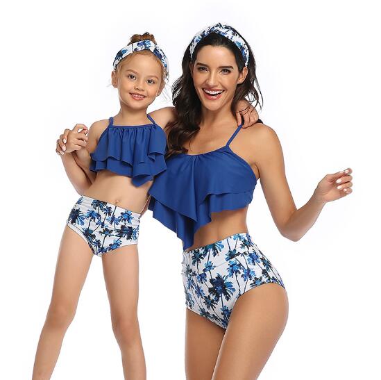 Matching Family Mother Girl Bikini 2020 Swimsuit Swimwear Women Swimsuit Children Baby Kid Beach Swimwear biquini infantil
