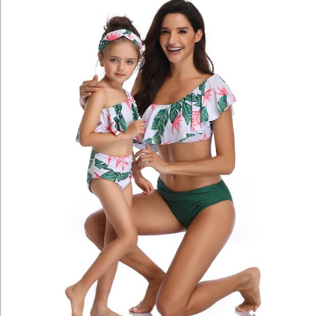 Matching Family Mother Girl Bikini 2020 Swimsuit Swimwear Women Swimsuit Children Baby Kid Beach Swimwear biquini infantil