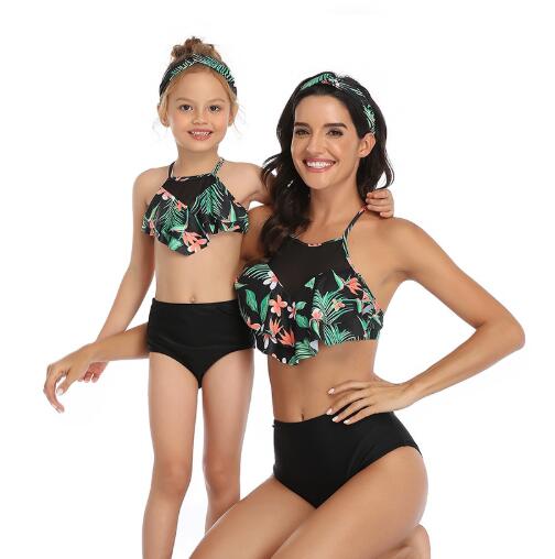 Matching Family Mother Girl Bikini 2020 Swimsuit Swimwear Women Swimsuit Children Baby Kid Beach Swimwear biquini infantil