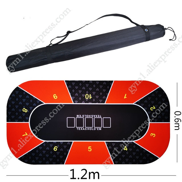 1.2*0.6m Hold'Em Texas Poker Mat Black Jack Baccarat Dice Durable Rubber Home Gaming Desk Pad