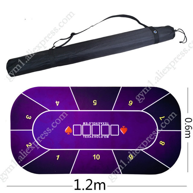 1.2*0.6m Hold'Em Texas Poker Mat Black Jack Baccarat Dice Durable Rubber Home Gaming Desk Pad