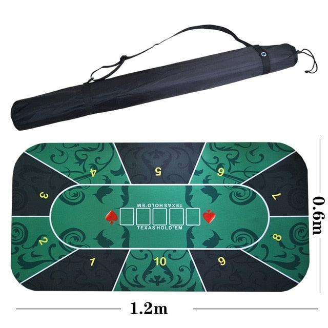1.2*0.6m Hold'Em Texas Poker Mat Black Jack Baccarat Dice Durable Rubber Home Gaming Desk Pad