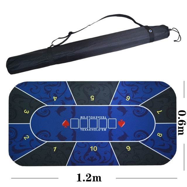 1.2*0.6m Hold'Em Texas Poker Mat Black Jack Baccarat Dice Durable Rubber Home Gaming Desk Pad