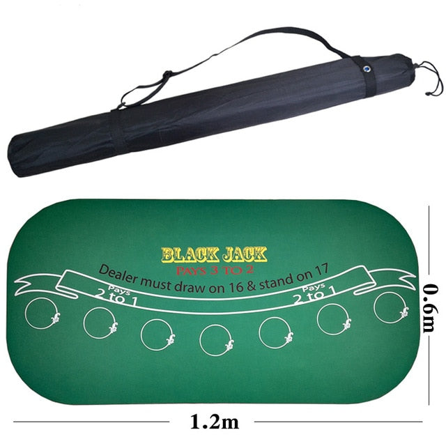 1.2*0.6m Hold'Em Texas Poker Mat Black Jack Baccarat Dice Durable Rubber Home Gaming Desk Pad