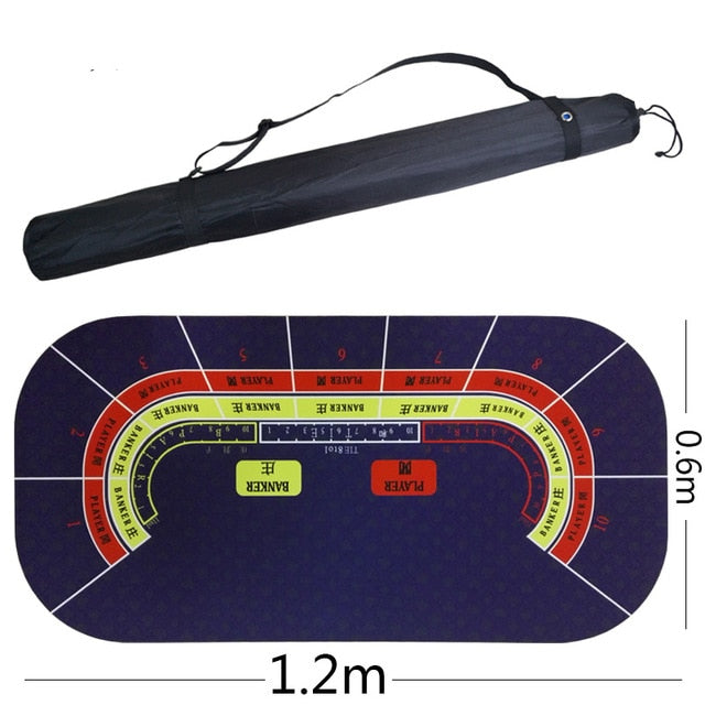 1.2*0.6m Hold'Em Texas Poker Mat Black Jack Baccarat Dice Durable Rubber Home Gaming Desk Pad