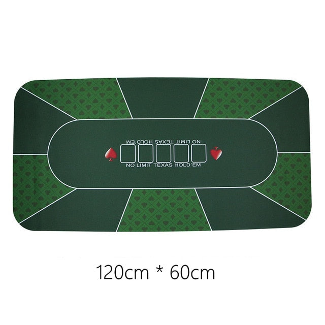 1.2*0.6m Hold'Em Texas Poker Mat Black Jack Baccarat Dice Durable Rubber Home Gaming Desk Pad