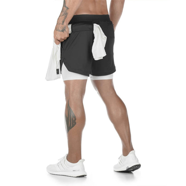 2025 Camo Running Shorts Men 2 In 1 Double-deck Quick Dry GYM Sport Shorts Fitness Jogging Workout Shorts Men Sports Short Pants