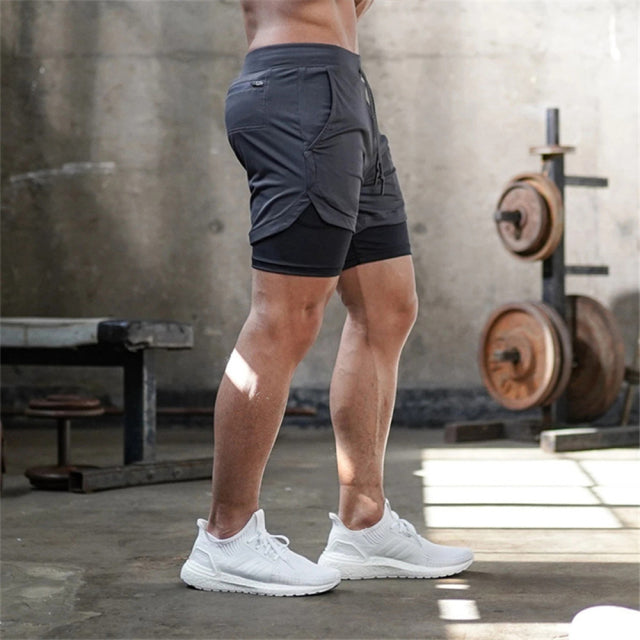 2025 Camo Running Shorts Men 2 In 1 Double-deck Quick Dry GYM Sport Shorts Fitness Jogging Workout Shorts Men Sports Short Pants