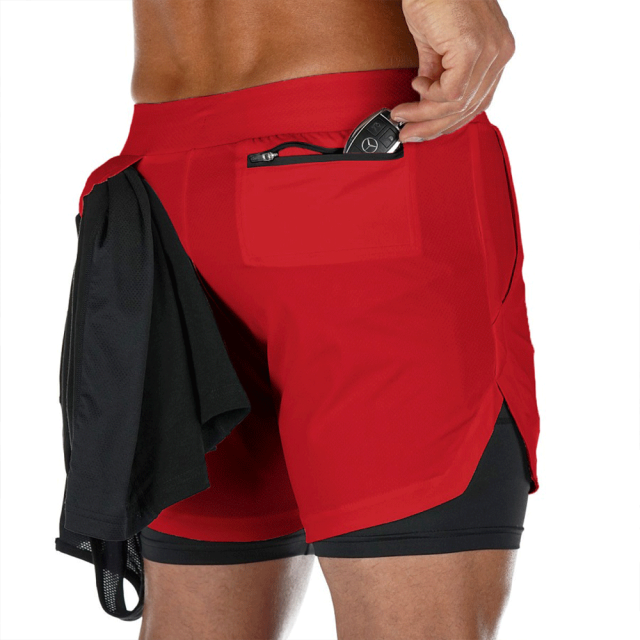 2025 Camo Running Shorts Men 2 In 1 Double-deck Quick Dry GYM Sport Shorts Fitness Jogging Workout Shorts Men Sports Short Pants