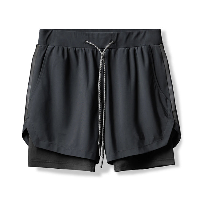 2025 Camo Running Shorts Men 2 In 1 Double-deck Quick Dry GYM Sport Shorts Fitness Jogging Workout Shorts Men Sports Short Pants