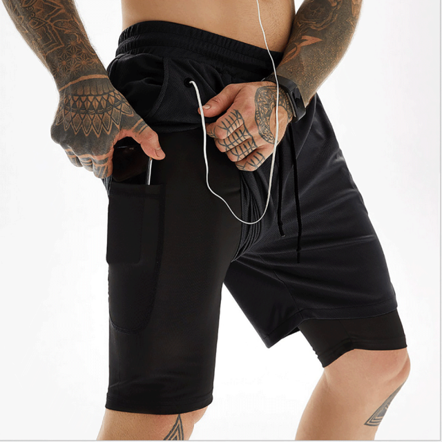 2025 Camo Running Shorts Men 2 In 1 Double-deck Quick Dry GYM Sport Shorts Fitness Jogging Workout Shorts Men Sports Short Pants
