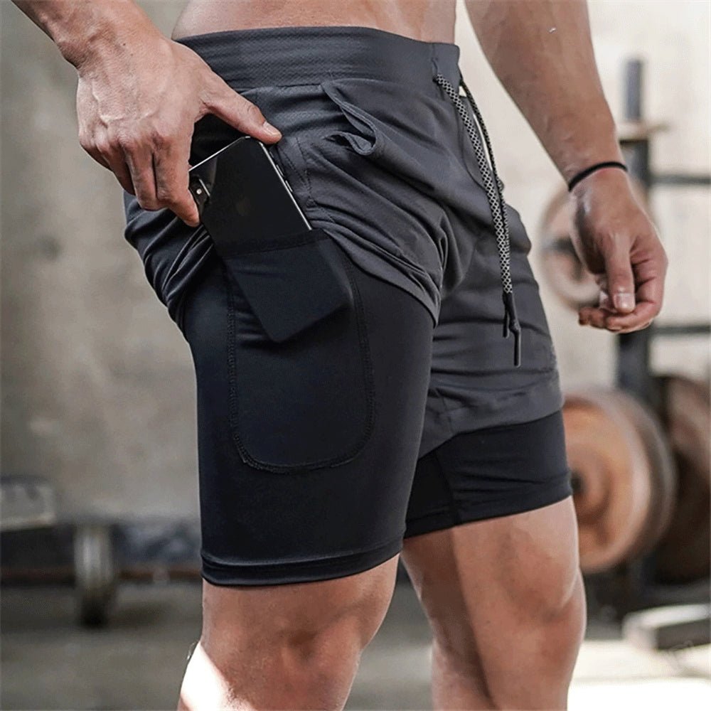2025 Camo Running Shorts Men 2 In 1 Double-deck Quick Dry GYM Sport Shorts Fitness Jogging Workout Shorts Men Sports Short Pants
